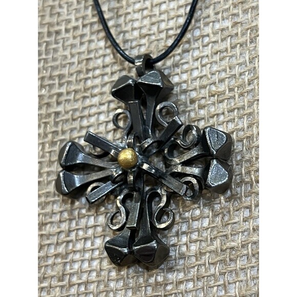 Y2K Gothic Victorian Style Cross Silver Tone Pendant Necklace Whimsigoth - Picture 5 of 9